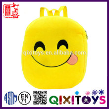 Good quality plush backpack cute design emoji backpack professional production handmade kids emoji backpack